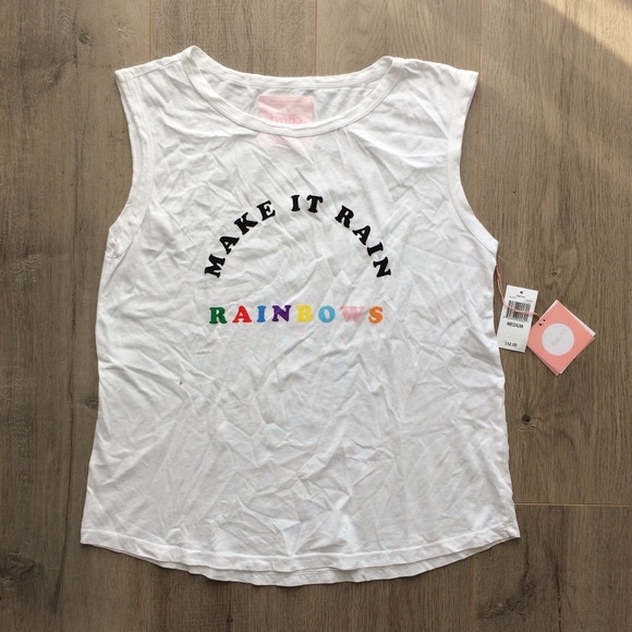 ban.do Cotton Make It Rain Rainbows Tank Top Shirt - Picture 2 of 6